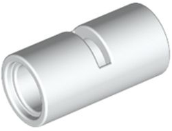Technic, Pin Connector Round 2L with Slot Pin Joiner Round, White (62462 / 4526981 / 6173116)