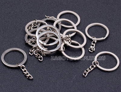 Плоское кольцо 28мм с утолщённой цепочкой