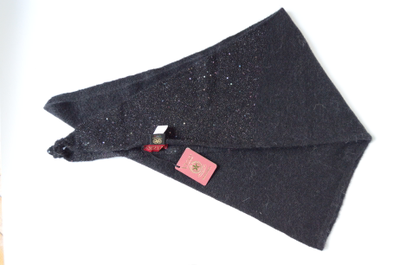 Черный вязаный шарф платок Визио Италия зима 2023