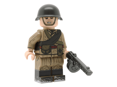 Лего Советский солдат с автоматом ППШ | United Bricks WW2 soviet soldier