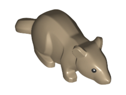 Rat / Mouse with Black Eyes and White Pupils Pattern, Dark Tan (36756pb01 / 6226594)