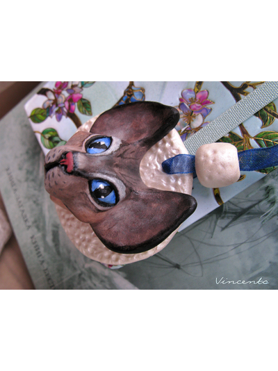 "Куплю кошечку!" Кулон - кошка из полимерной глины. Необычные украшения на заказ