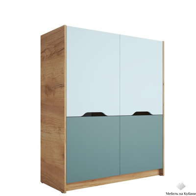 Rich Шкаф ШК-004 Дуб Крафт золотой - Мята/Сумеречный голубой