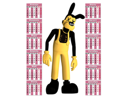 Календарь настенный Бенди и чернильная машина №24