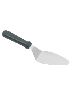 Лопатка 30 см. изогнутая рабочая часть 13*7,5 см, нержавеющая сталь, узкая с пластиковой ручкой, чёрная