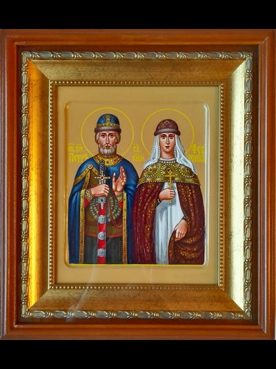 Петр и Феврония Муромские, Святые Чудотворцы. Рукописная икона.