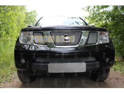 Защита радиатора Nissan Pathfinder III 2004-2010/Navara III (D40) 2005-2010 (chrome) верх