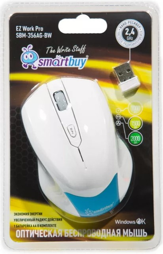 Беспроводная мышь SmartBuy EZ Work Pro SBM-356AG-BW (белая)