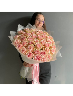 БУКЕТ ИЗ 39 РОЗОВЫХ РОЗ - ( АРТ. М10)