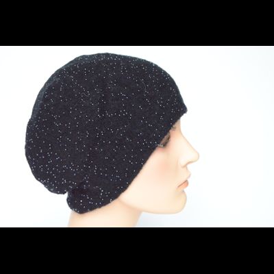 Берет с бисером вязаный Vizio Италия 1082 черный