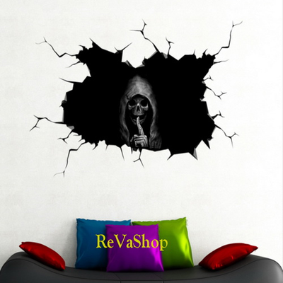 3D наклейка на автомобиль в виде страшного черепа Наклейки на заднее стекло автомобиля Страшная