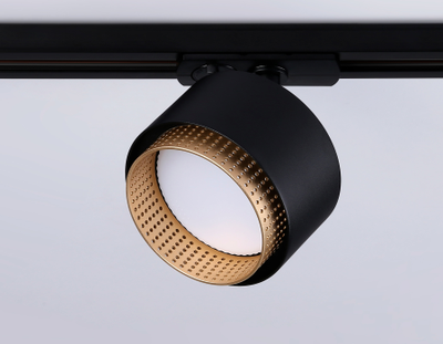 Трековый однофазный светильник со сменной лампой GL 5381 BK/GD черный/золото GX53 max 12W D95*130