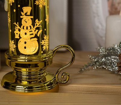 LED свеча-ночник "Свеча снеговик", 15х7х9 см