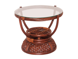 Стол кофейный из ротанга ANDREA Pecan washed (античный орех)