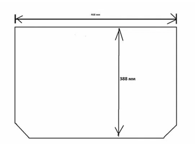 Внутреннее стекло двери духовки для плиты Gorenje 563768 (563767) 470х388мм