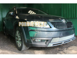 Защита радиатора Skoda Octavia A7 Scout 2013-2017 chrome