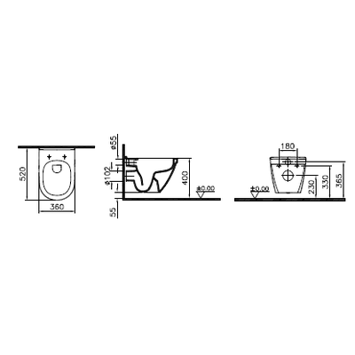 Комплект подвесного безободкового унитаза S50 Rim-Ex (с сиденьем с микролифтом, инсталляцией и панелью управления), 9003B003-7201