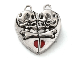 МАГНИТНАЯ ЗАСТЁЖКА "СЕРДЦЕ-ВЛЮБЛЁННЫЕ СКЕЛЕТЫ"