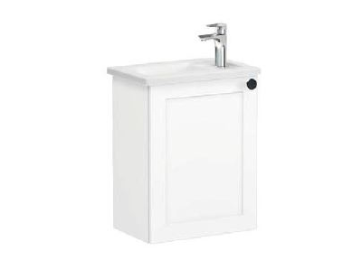 Модуль с квадратной раковиной, Vitra Root Classic, 45 см, с дверцей, матовый белый, левосторонний, 68603