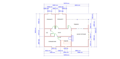 Б-26 ГАБАРИТНЫЕ РАЗМЕРЫ: (9Х12М) 1 ЭТАЖ, ОБЩАЯ ПЛОЩАДЬ: 99М²