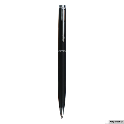 Ручка подарочная шариковая поворотная корпус чёрный матовый, стержень синий 0.7 мм, металлический корпус (под индивидуальную гравировку)