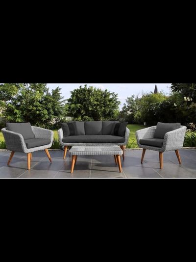 Диванная группа AFM-605G Grey плетеная из искусственного ротанга