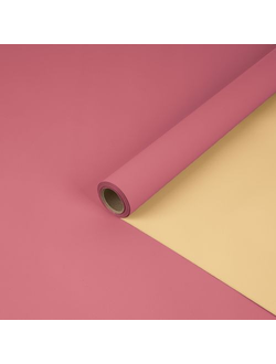 Пленка двусторонняя "Два цвета" 58см*10м Старинный розовый / Канареечный ПР01/2