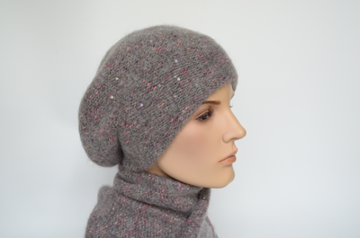 Итальянский комплект шарф и берет женский