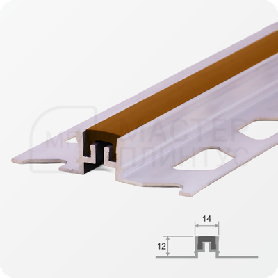 Алюминиевый компенсационный профиль ПО-116 12х2700мм. Коричневый
