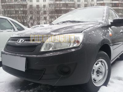 Защита радиатора Lada Granta 2011-2014 (2 части) black