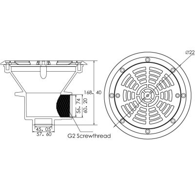 Донный слив универсальный из ABS-пластика Aquaviva EM2837