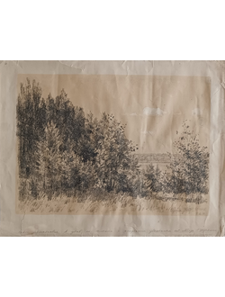 "Летний пейзаж" литография Верейский Г.С. 1951 год