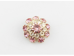 ПУГОВИЦЫ ДЕКОРАТИВНЫЕ СО СТРАЗАМИ Dolce&Gabbana, 22 мм. 50 шт. Р-00047. Цвет: розовый
