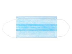Маска 3-х слойная на резинке голубая