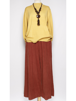 Брюки Бохо вельветовые "ПАЛАЦЦО Укороченные" терракотовые