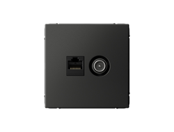 Systeme Electric ArtGallery Базальт Розетка двойная ТВ + компьютерная RJ45, кат. 5Е GAL001489