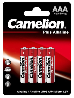Батарейка щелочная Camelion LR03/4BL Plus Alkaline 4 штуки