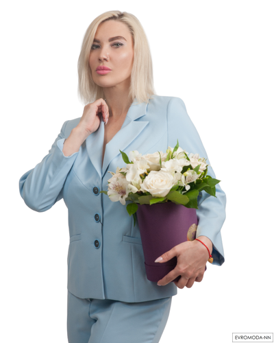 Костюм женский голубой 3420 Pretty One (р.46 - 48 RU)