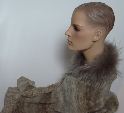 итальянский вязаный палантин с мехом Визио