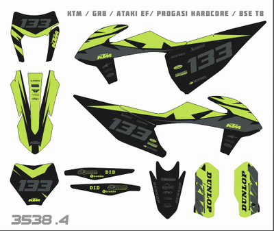 Наклейки на мотоцикл KTM 125-450 SX, SXF 2019-2022, EXC 2020-2023/GR8 #3538