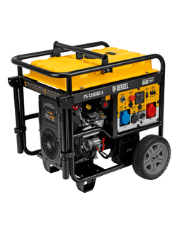 Генератор бензиновый PS-120EAD-3, 12 кВт,230/400 В, 40л, разъём ATS,перекл.режима,эл.старт Denzel