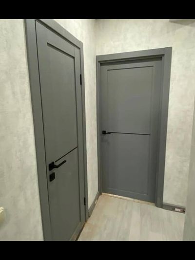 OPTIMA PORTE (ОПТИМА ПОРТЕ)/ TURIN (ТУРИН) 502 АПП SB, СЕРЫЙ/ ПОЛОТНО ГЛУХОЕ с ГОРИЗОНТАЛЬНЫМ ЧЕРНЫМ МОЛДИНГОМ