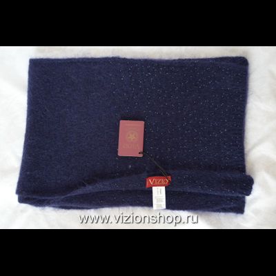 Итальянский берет с бисером вязаный женский Vizio Италия 6459 синий