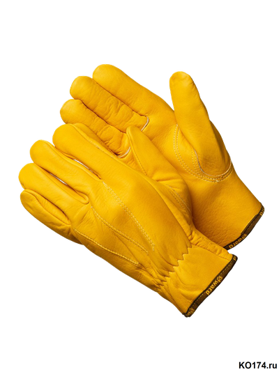 Перчатки цельнокожаные желтого цвета Force GOLD