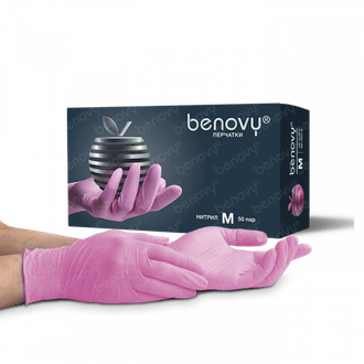 BENOVY NITRILE MULTICOLOR РОЗОВЫЕ РАЗМЕР L