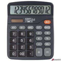 Код 250427 Калькулятор настольный STAFF PLUS DC-111 (180×145 мм), 12 разрядов, двойное питание, +БАТАРЕЙКА АА. 250427
