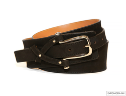 Широкий женский черный кожаный ремень, 100% натуральная кожа, премиум, стильный, Германия