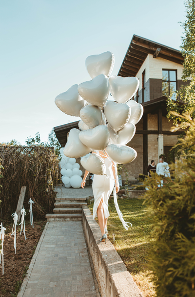 Оформление юбилея в белом стиле № 1453