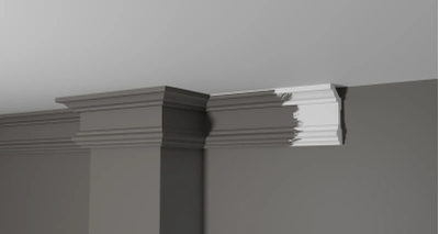 Потолочный плинтус DECOR-DIZAYN DD503, из дюрополимера, под покраску, ударопрочный, 2 метра