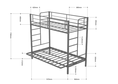 Двухъярусная кровать-диван Дакар 1 Серый (вставки дуб крафт табак) фото размеры 2
